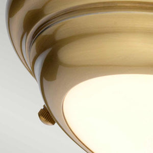 Welland 1 Light Mini LED Flush Light - Aged Brass - Comet Lighting