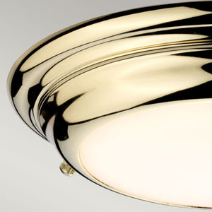 Welland 1 Light Mini LED Flush Light - Polished Brass - Comet Lighting