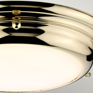 Welland 1 Light Mini LED Flush Light - Polished Brass - Comet Lighting