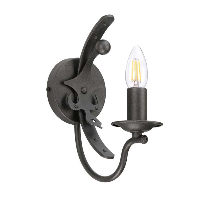 Windsor 1 Light Wall Light - Graphite - Comet Lighting