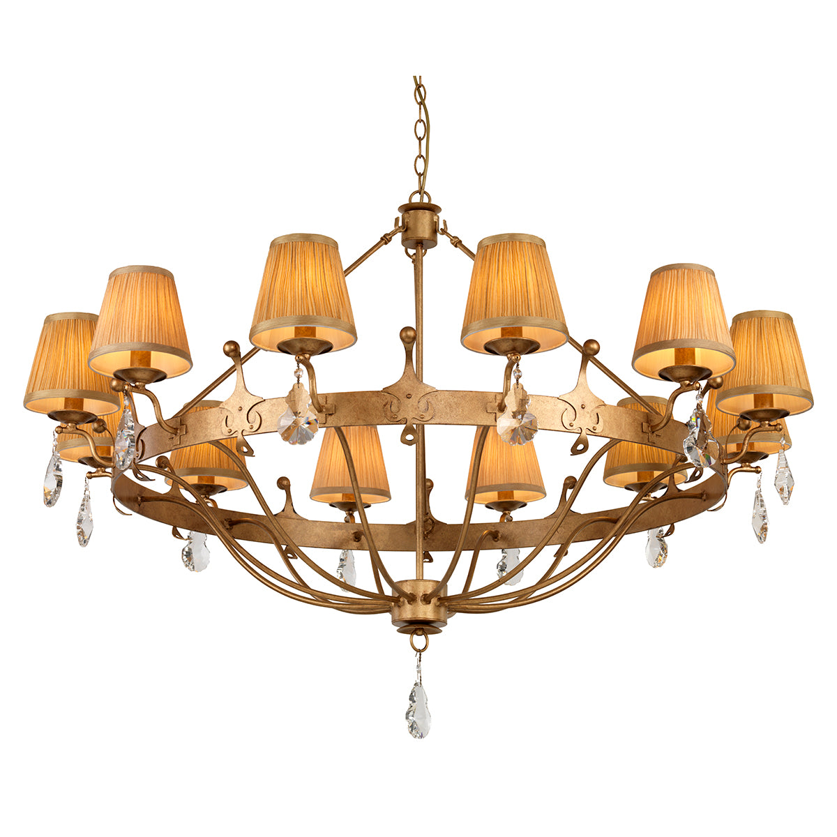 Windsor 12-Light Chandelier - Gold Patina - Comet Lighting