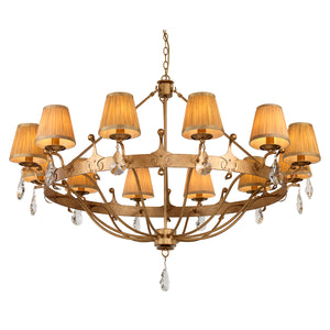 Windsor 12-Light Chandelier - Gold Patina - Comet Lighting