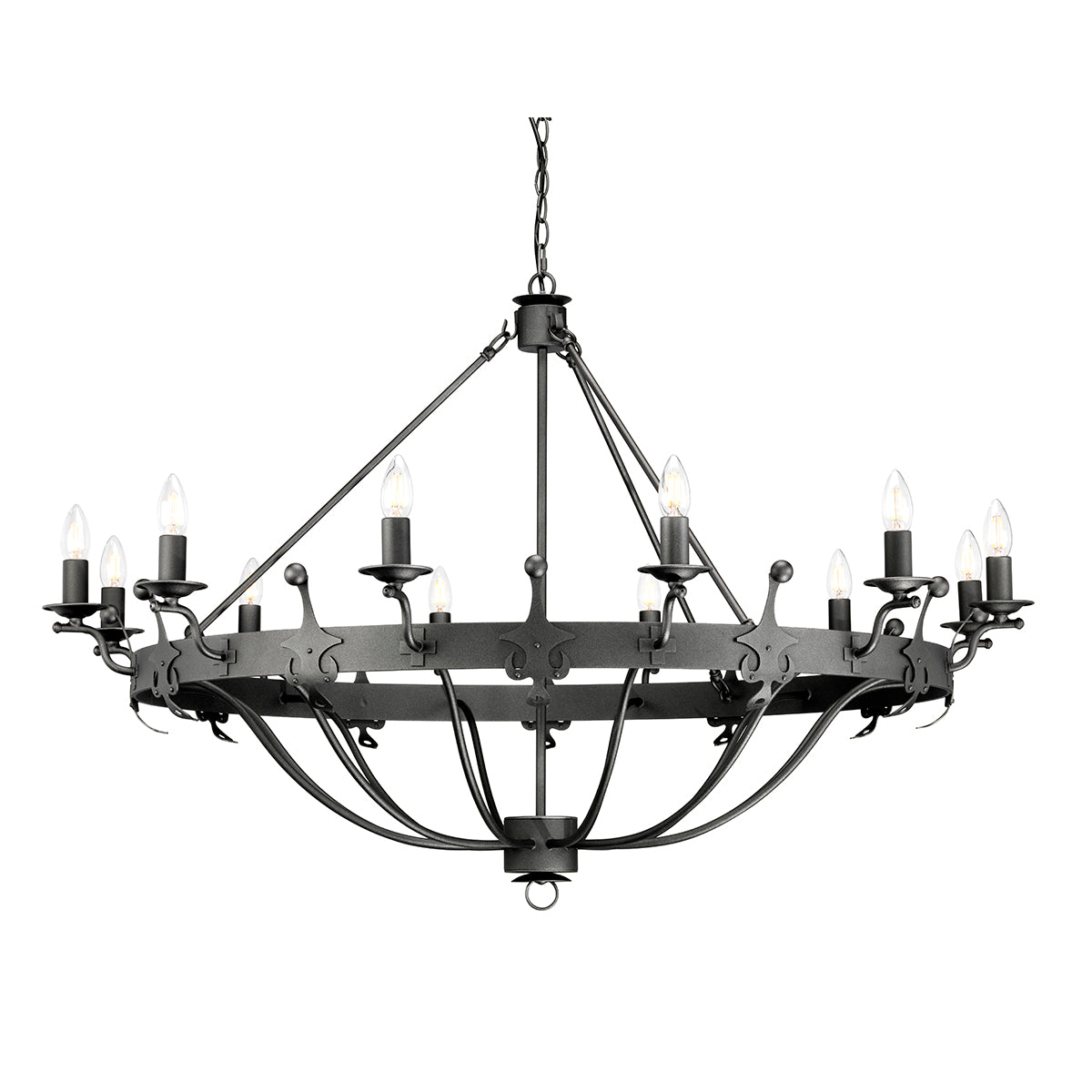 Windsor 12-Light Chandelier - Graphite - Comet Lighting