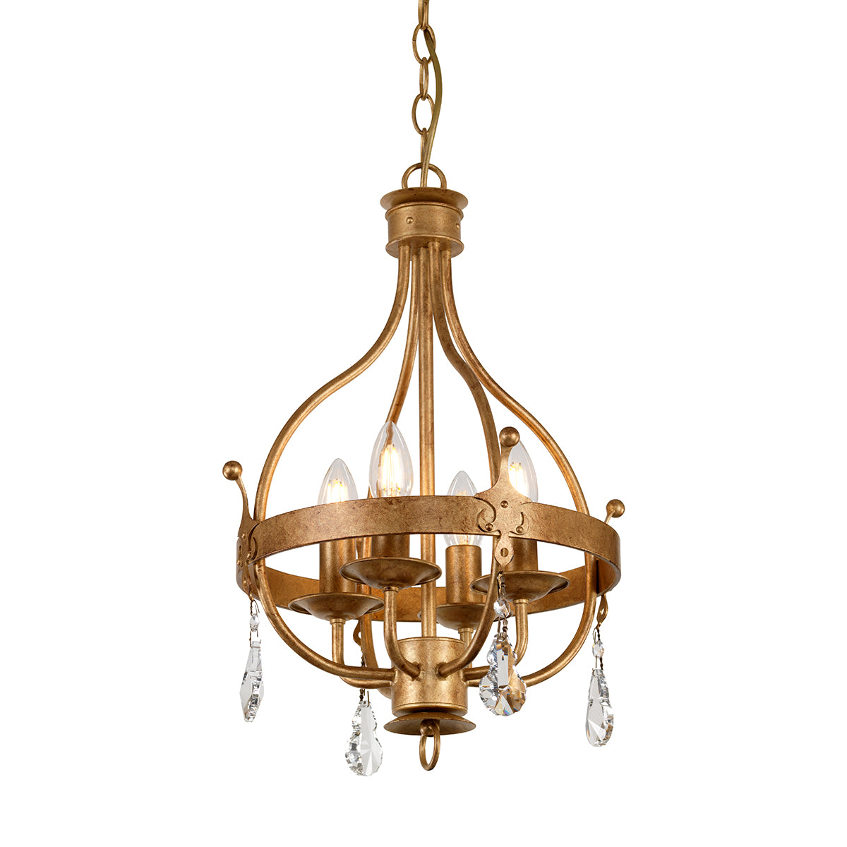 Windsor 4-Light Pendant Ceiling Light - Gold Patina