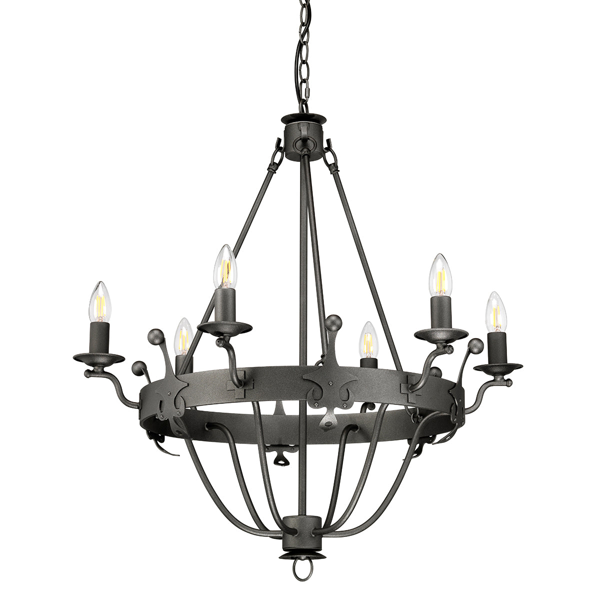 Windsor 6-Light Chandelier - Graphite - Comet Lighting