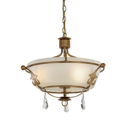 Windsor 3-Light Semi Flush Ceiling Light - Gold Patina