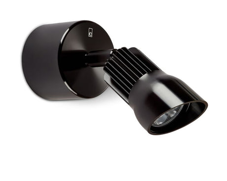 WL140A Black straight to mains adjustable LED wall light with intergrated hood 4000K