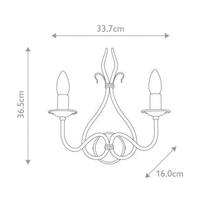 Windermere 2 Light Wall Light - Comet Lighting