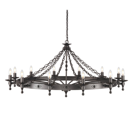 Warwick 12-Light Chandelier Graphite - Comet Lighting