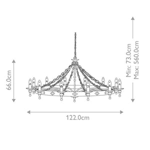 Warwick 12 Light Chandelier - Comet Lighting