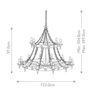 Warwick 18 Light Chandelier - Comet Lighting