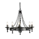 Warwick 5-Light Chandelier Graphite - Comet Lighting