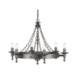 Warwick 6-Light Chandelier Graphite - Comet Lighting