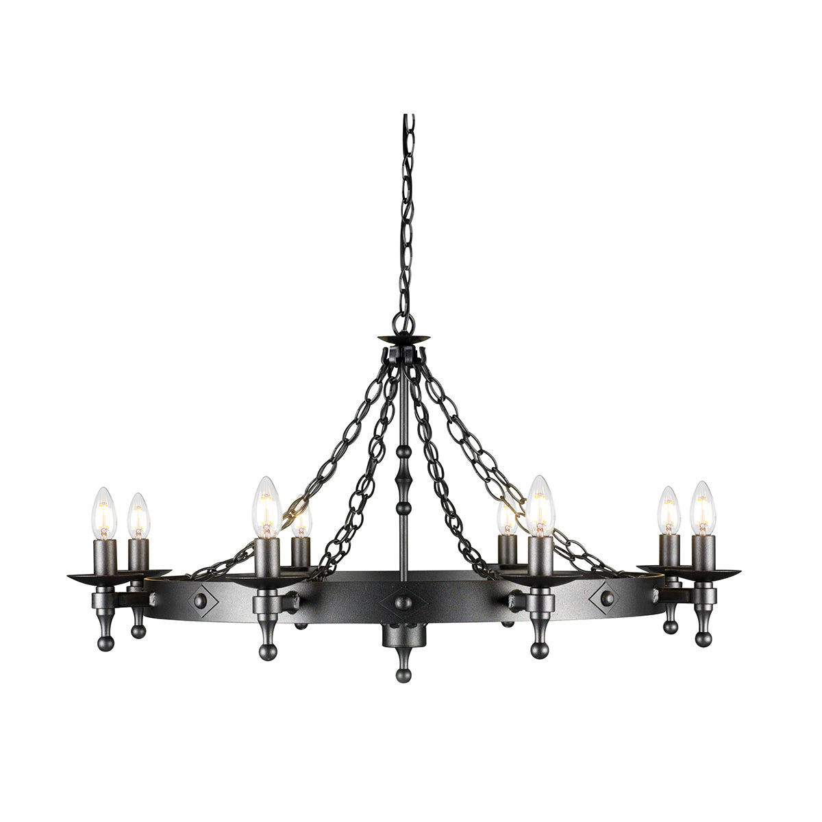 Warwick 8-Light Chandelier Graphite - Comet Lighting