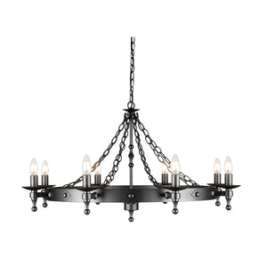 Warwick 8-Light Chandelier Graphite - Comet Lighting