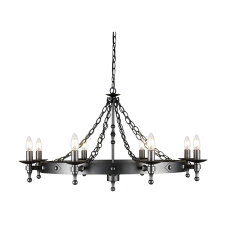 Warwick 8-Light Chandelier Graphite - Comet Lighting