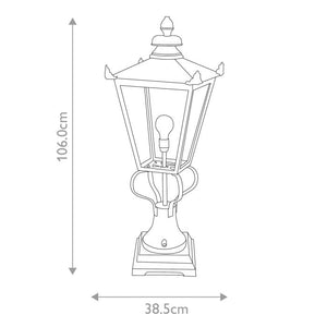 Wilmslow 1 Light Pedestal Lantern - Comet Lighting