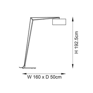 Medway Floor Lamp Matt Nickel Plate & Black Cotton Fabric - Comet Lighting